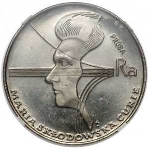 Próba NIKIEL 100 złotych 1974 Skłodowska-Curie - w lewo