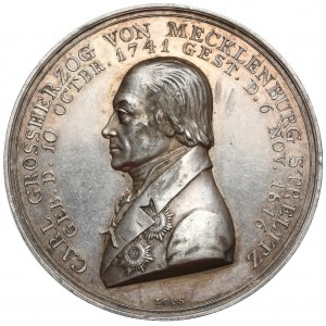 Niemcy, Meklemburgia, Karol II, Medal pośmiertny 1817 - Wielkie Księstwo (Loos)