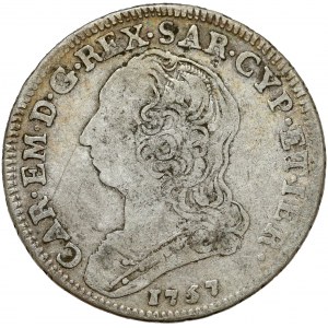 Włochy, Księstwo Sabaudii-Piemontu, Karol Emanuel III, 1/4 scudo 1757