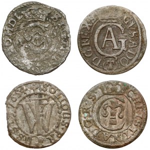 Zygmunt III, Gustaw, Fryderyk i Krystyna, Szelągi 1600-1652 (4szt)