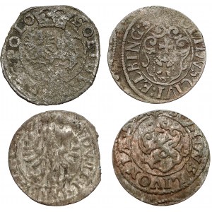 Zygmunt III, Gustaw, Fryderyk i Krystyna, Szelągi 1600-1652 (4szt)