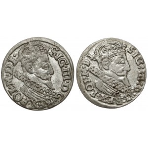 Zygmunt III Waza, Trojaki Kraków 1622 i 1624 (2szt)