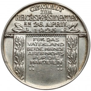 Deutschland, Hindenburg-Medaille - Wahl zum Bundespräsidenten 1925