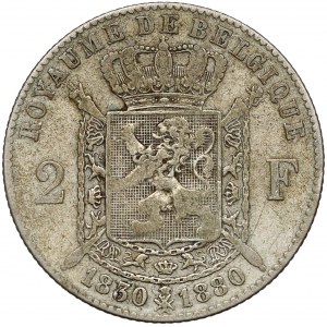 Belgia, Leopold II, 2 franki 1880