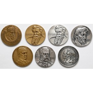 Zestaw medali - tematyka numizmatyczna, postacie numizmatyków (7szt)