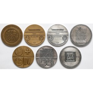 Zestaw medali - tematyka numizmatyczna, postacie numizmatyków (7szt)