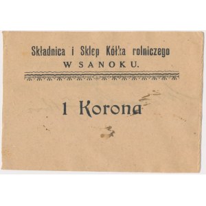 Sanok, Składnica i Sklep Kółka rolniczego, 1 korona (1919)
