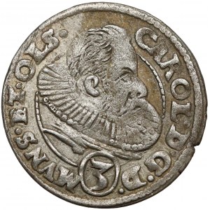 Śląsk, Karol II, 3 krajcary 1612, Oleśnica - szeroka kryza