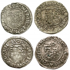 Węgry, Denar 1506-1509 Kremnica, zestaw (4szt)