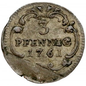 Saschen, Friedrich August II, 3 Pfennig 1761