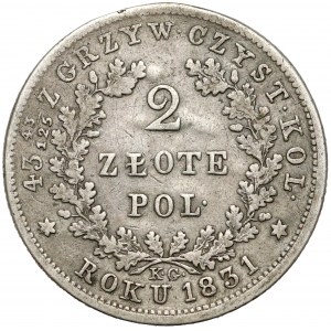 Powstanie Listopadowe, 2 złote 1831 KG