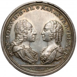 Medal ślub Marii Anny - córki Augusta III Sasa 1747