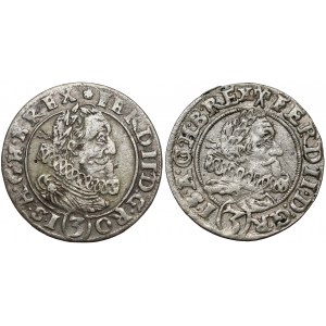 Śląsk, Ferdynand II, 3 krajcary 1627 i 1628 HR, Wrocław (2szt)