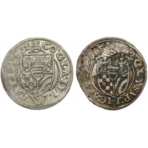 Śląsk, Karol II, 3 krajcary 1612 i 1615, Oleśnica (2szt)