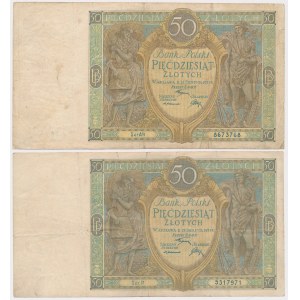 50 zloty 1925 - Ser.P and AW (2pcs)