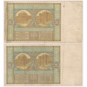 50 zloty 1925 - Ser.P and AW (2pcs)
