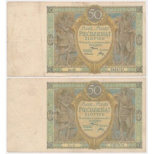 50 Zloty 1925 - Ser.P und AH (2Stück)