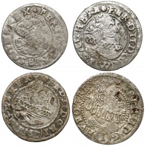 Śląsk, Ferdynand II i III, 1 krajcar 1624-1631, Racibórz, Wrocław... (4szt)