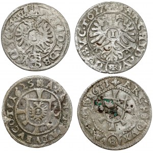 Śląsk, Ferdynand II i III, 1 krajcar 1624-1631, Racibórz, Wrocław... (4szt)