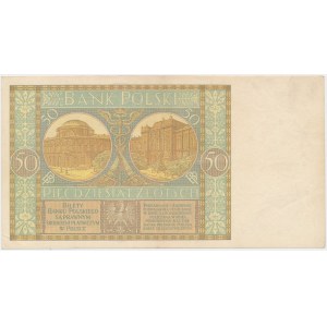 50 złotych 1929 - kropka między literami serii