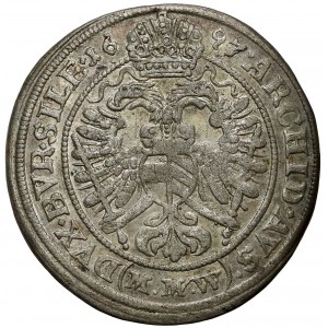 Śląsk, Leopold I, 3 krajcary 1697 MMW, Wrocław