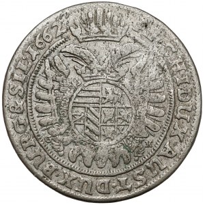Śląsk, Leopold I, 15 krajcarów 1662 GH, Wrocław - owal