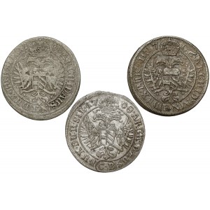 Śląsk, Józef I, 3 krajcary 1706-1709, zestaw (3szt)