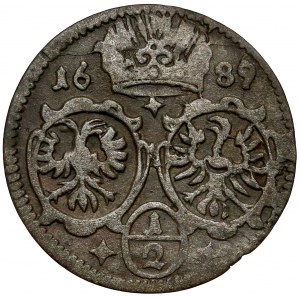 Śląsk, Leopold I, 1/2 krajcara 1689, Opole (jednostronne)