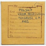 Kazimierz IV Jagiellończyk, Półgrosz Kraków - KM - RZADKOŚĆ