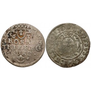 Gustav II Adolphus, Penny 1630 and Troy 1632, Elblag - set (2pcs)