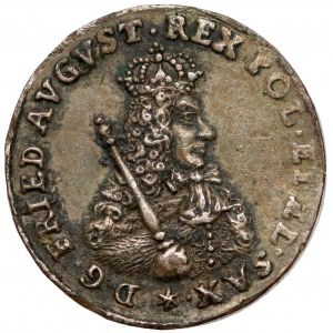 August II Mocny, malutki medalik 1699 - VENIT VIDET... - GALWAN