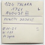 August III Sas, 1/24 talara 1761 L, Lipsk