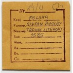 Stefan Batory, Trojak Wilno 1585 - herb Lis