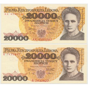 20.000 złotych 1989 - B i AK (2szt)