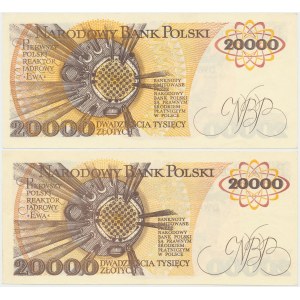 20.000 złotych 1989 - B i AK (2szt)