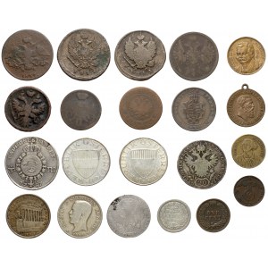 Rosja, Szwecja, Austria... mix monet (21szt)