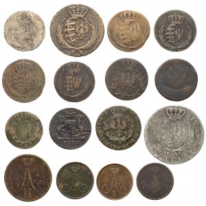 Zabory, zbiór monet srebrnych i miedzianych - zestaw (16szt)