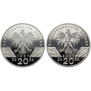 20 złotych 1997, 2001 - Jelonek i Paź - zestaw (2szt)