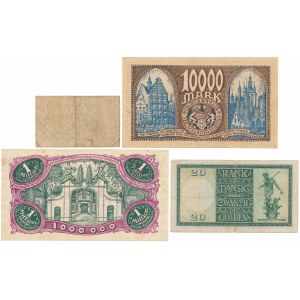 Gdańsk, zestaw banknotów z lat 1923-1937 (4szt)