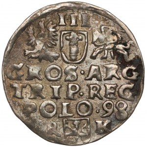 Zygmunt III Waza, Trojak Wschowa 1598 - litery H R-K - rzadszy