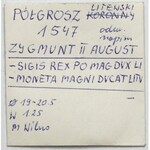 Zygmunt II August, Półgrosz Wilno 1547 - LITV - RZADKOŚĆ