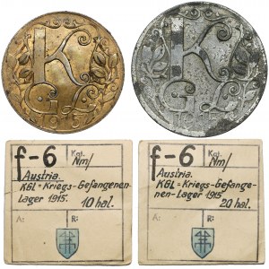 Obóz w Marchtrenk (Austria), 10 i 20 hellerów 1915 (2szt) - ex Kałkowski