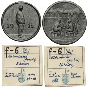 Obóz w Kleinmünchen (Austria), 2 i 20 halerzy 1915 (2szt) - ex Kałkowski