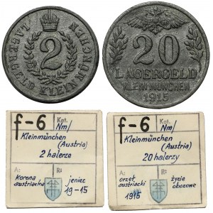 Obóz w Kleinmünchen (Austria), 2 i 20 halerzy 1915 (2szt) - ex Kałkowski