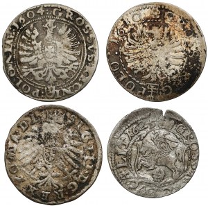 Grosze Zygmunta III Wazy - Kraków i Wilno 1604-1625 (4szt)