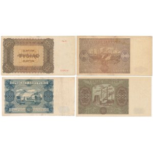 500 - 1.000 zł 1945-1947 (4szt)