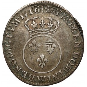 Francja, Ludwik XV, 1/10 ecu 1716-W, Lille