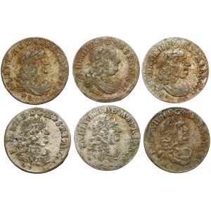 Brandenburg-Preussen, Friedrich Wilhelm, 6-Gröscher 1681-1684 - lot (6 Stücke)