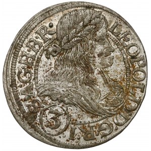 Śląsk, Leopold I, 3 krajcary 1667 SHS, Wrocław