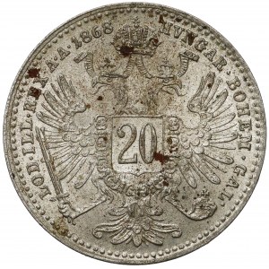 Austria, Franciszek Józef I, 20 krajcarów 1868